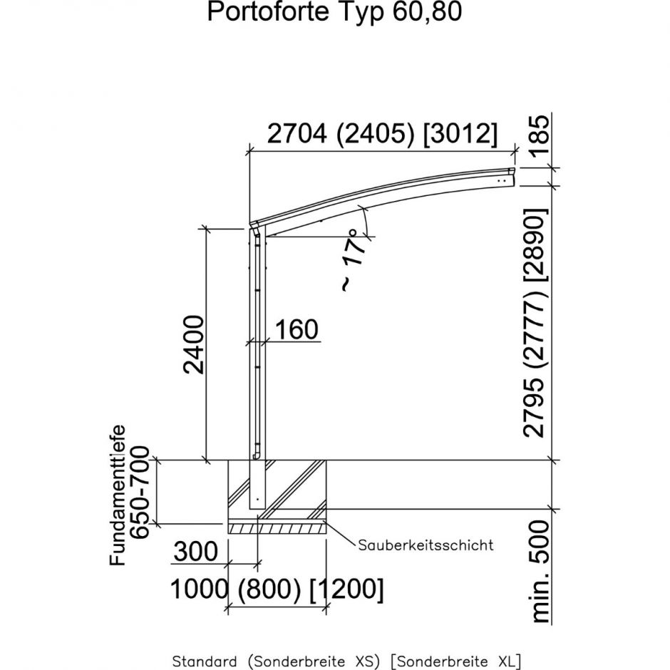 XIMAX Aluminium Carport Portoforte Typ 5
