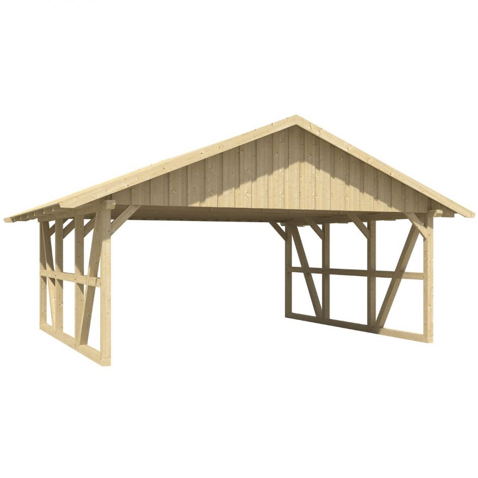 Skan Holz Doppelcarport Schwarzwald Eiche 2