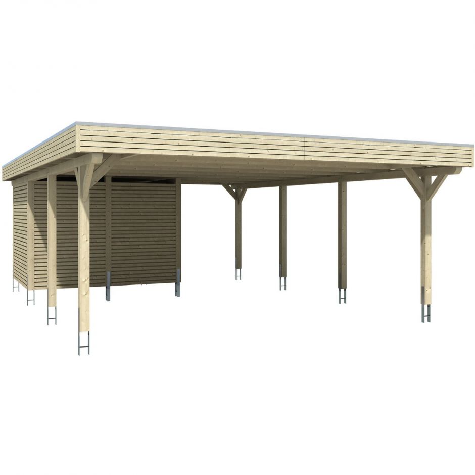 Skan Holz Doppelcarport Spessart mit 3