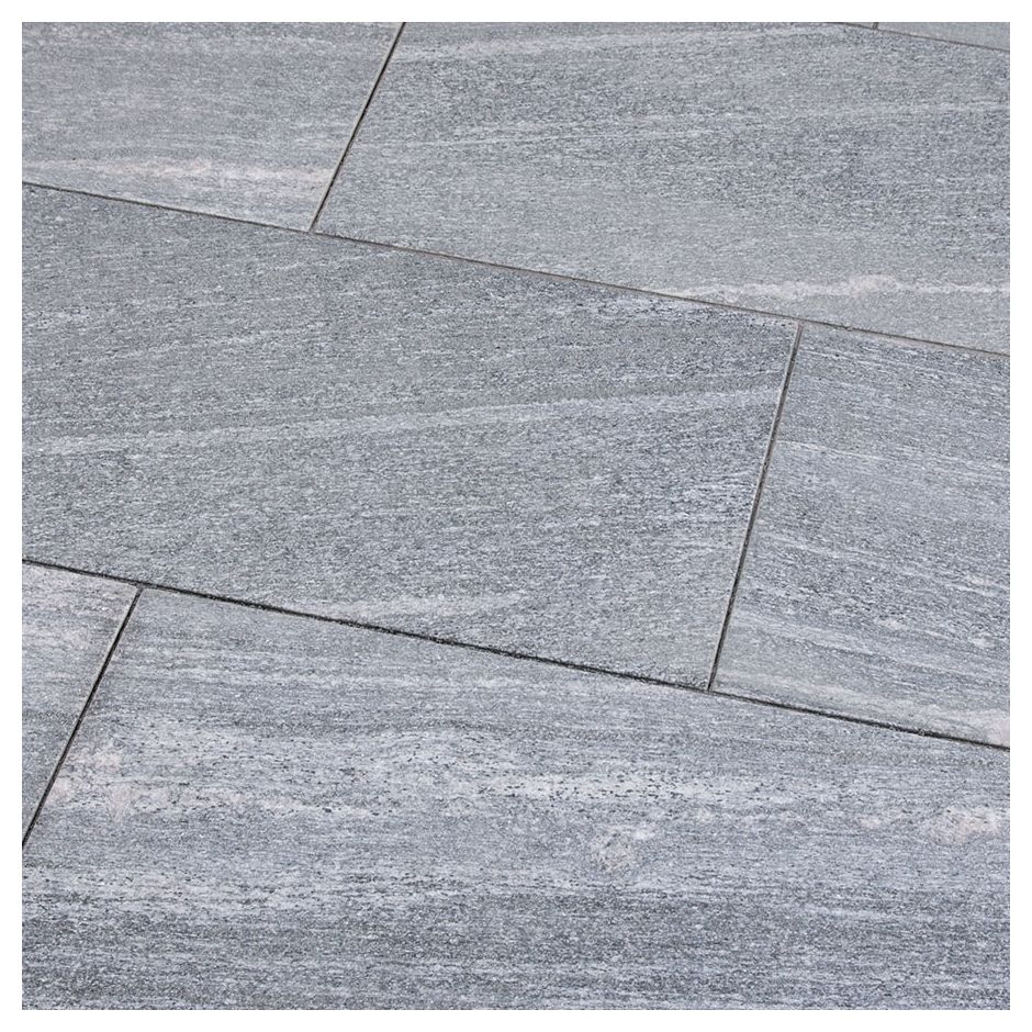 Seltra Natursteine Terrassenplatten BIASCA satiniert Gneis silbergrau