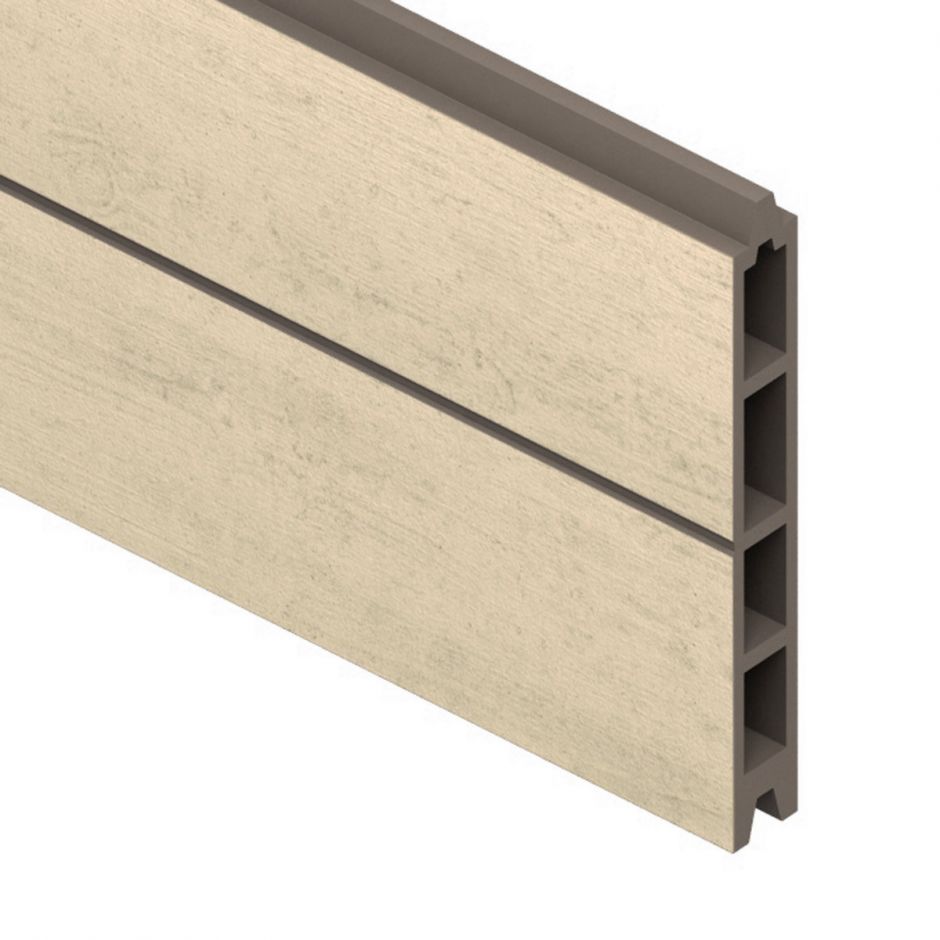 TraumGarten WPC-Sichtschutzzaun Rundum-Sorglos-Paket CLASSIC Sand/Silber 4