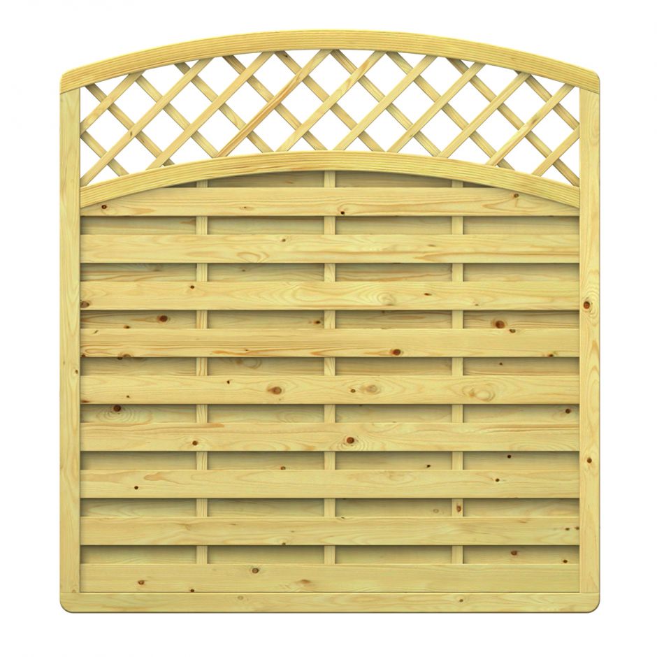 TraumGarten Sichtschutzzaun Holz XL Rundbogen 2