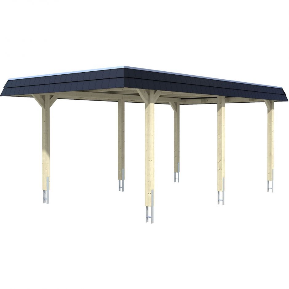 Skan Holz Einzelcarport Wendland Naturbelassen 2
