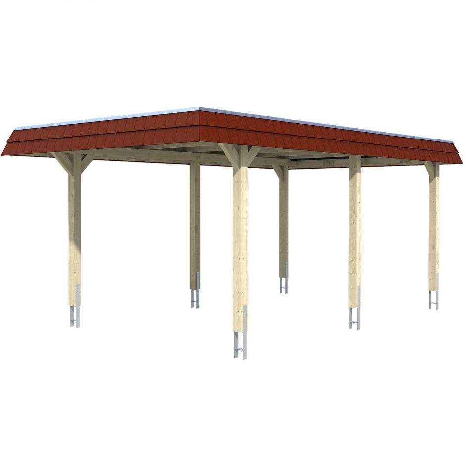 Skan Holz Einzelcarport Wendland Naturbelassen 4