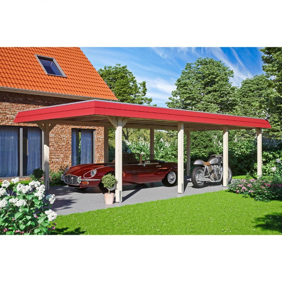 Skan Holz Einzelcarport Wendland Naturbelassen 5