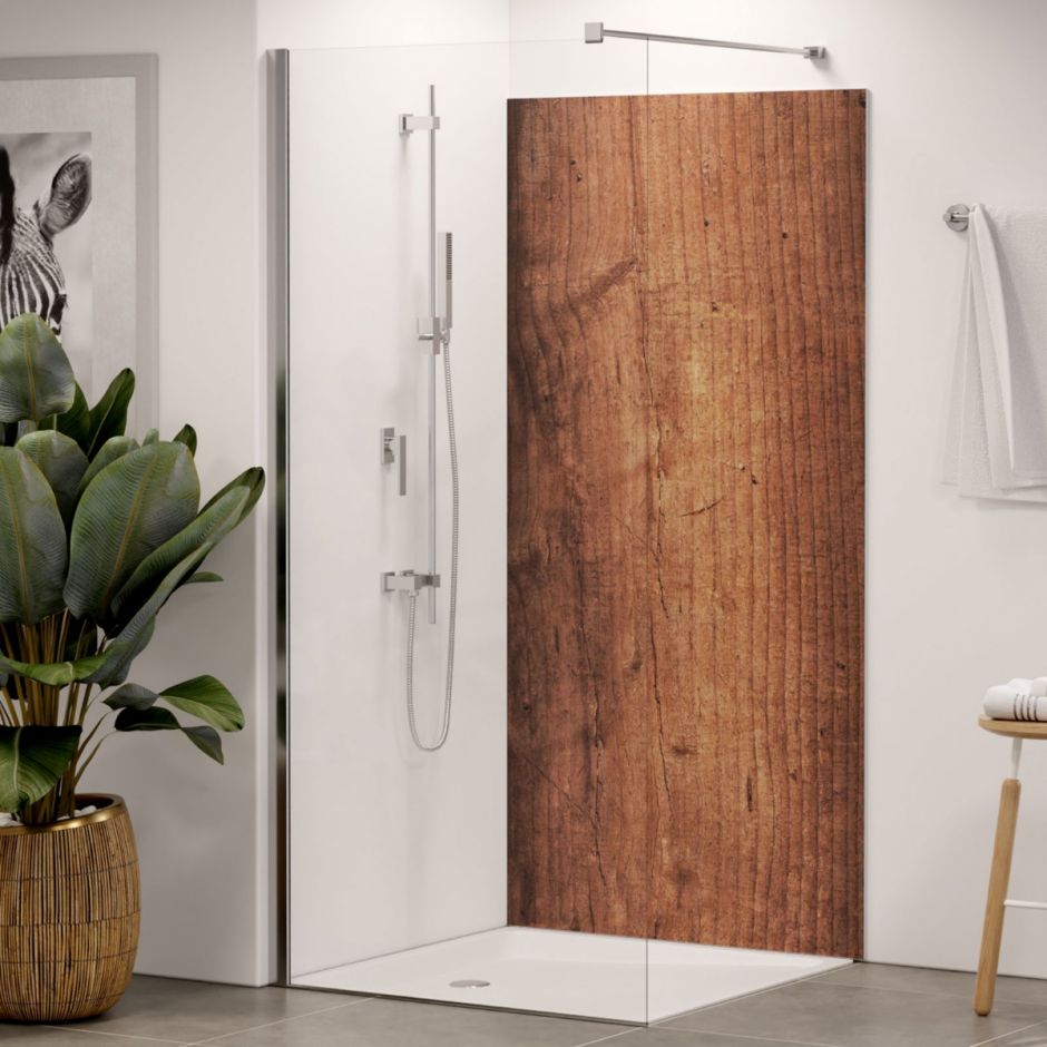 Winwall Duschrückwand Aluverbund Altholz 2