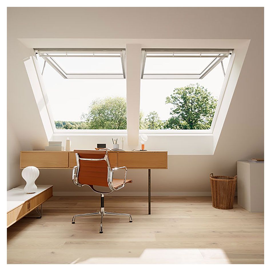 VELUX Elektro Klapp-Schwing-Fenster INTEGRA GPU 006621 Kunststoff weiß Alu ENERGIE PLUS Dachfenster, 94x140 cm (PK08)