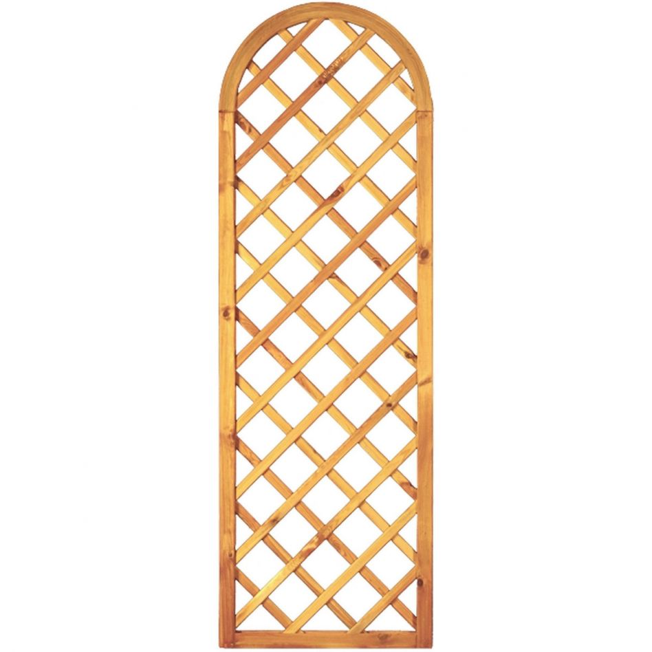 T&J MAXI-Massiv Diagonal-Rankzaun mit Rundbogen Sichtschutzzaun Image