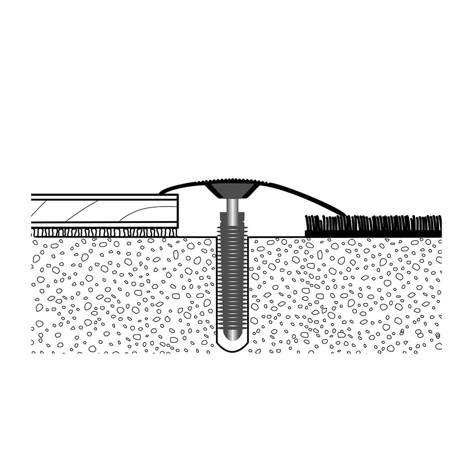 PARKETTFREUND Anpassprofil PF 186 Alu eloxiert Silber Einschlagdübel Übergangsschiene grau, 180 cm Image
