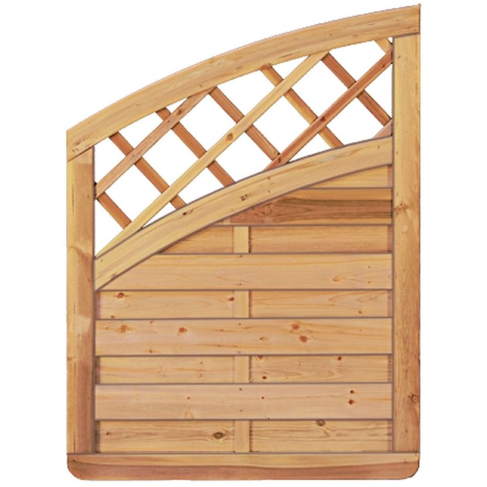 T&J Sichtschutzzaun Avantgarde Abschluss mit Dekorgitterbogen Sichtschutz Lamellenzaun Image