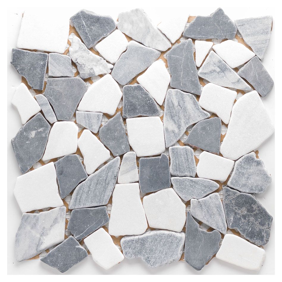 Wellker Natursteinmosaik Recife Grey / Marquina 30,5x30,5 cm Mosaikfliesen
