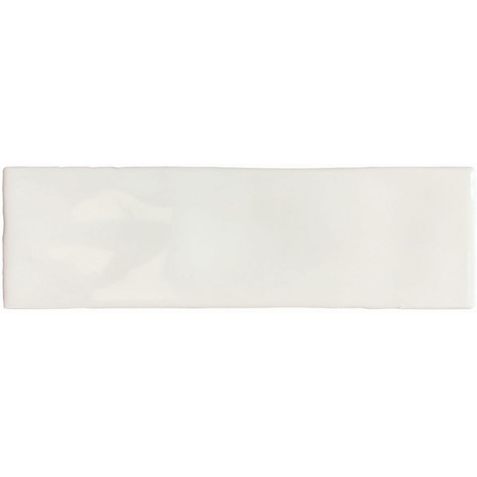 Wellker Wandfliese Santa Ana Weiss glasiert glänzend Rundkante 6,5x20 cm Stärke 9 mm