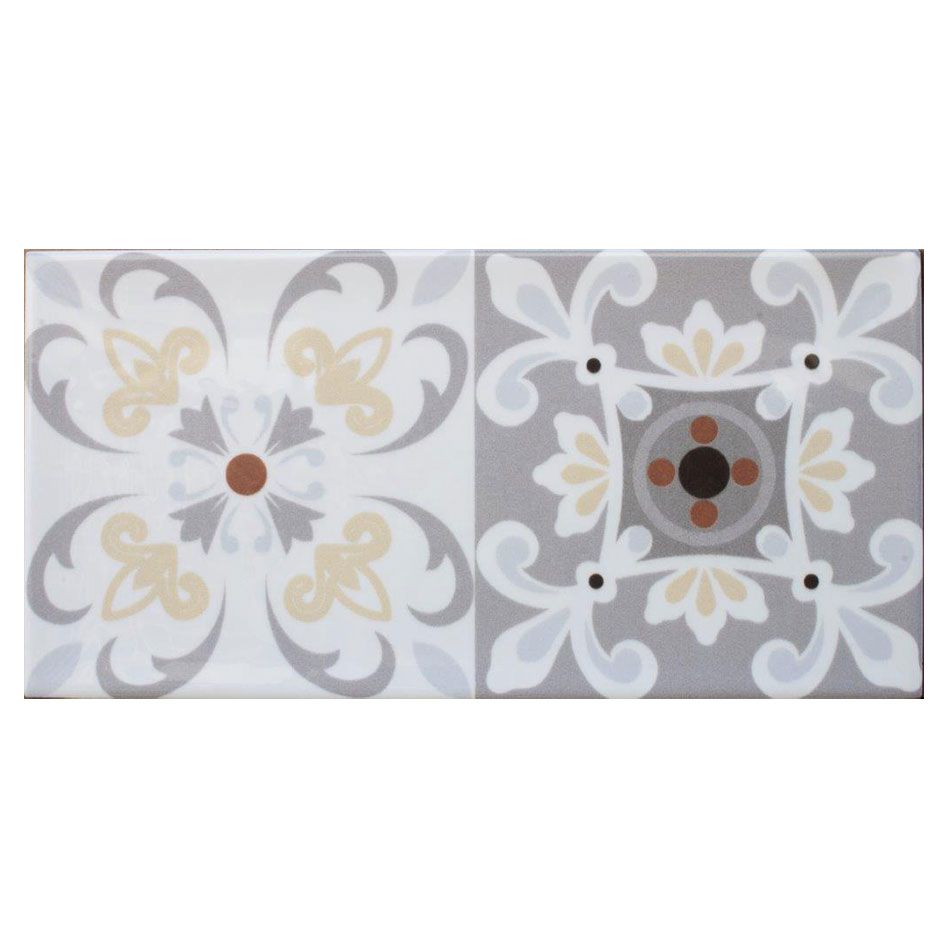 Wellker Wandfliesen Ica Dekor Mix glasiert glänzend mit Rundkante 10x20 cm Stärke 7 mm