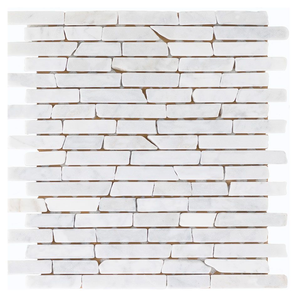 Wellker Natursteinmosaik Arauca Marmor Carrara White getrommelt 30,5x30,5 cm Mosaikfliesen