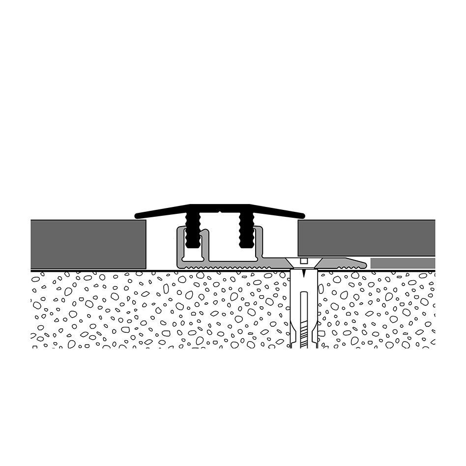 PARKETTFREUND Übergangsprofil PF 578 V Alu eloxiert Edelstahl fein geschliffen Schraub- und Clicksystem Übergangsschiene grau, 180 cm Image