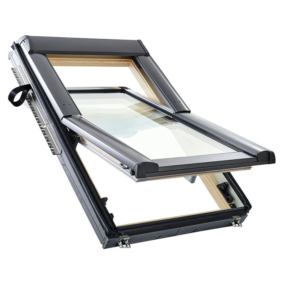 Roto Schwingfenster Konfigurator Designo R6 H200 Holz Aluminium Dachfenster, keine, 2-fach Verglasung,94x98 cm (9/9),gut (Uw 1,1) Image