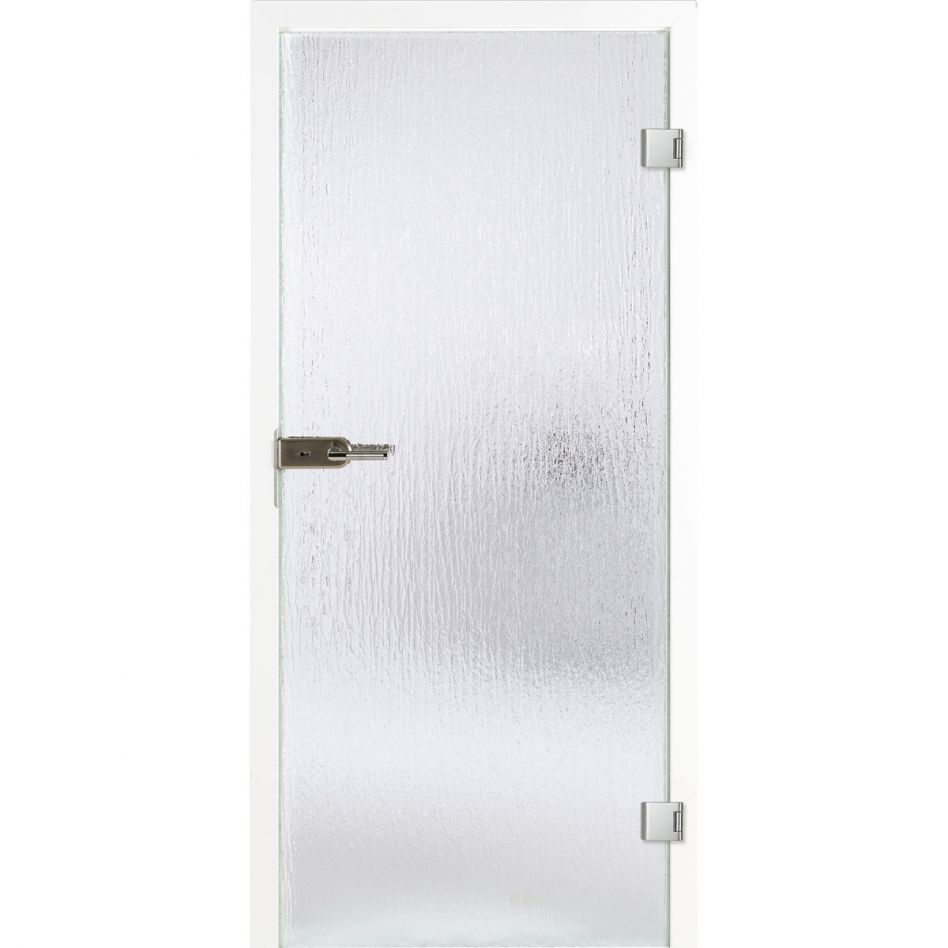 Kilsgaard Ganzglastür Typ 60/04 Silvit weiß, DIN Links, 709x2097 mm,Band Studio