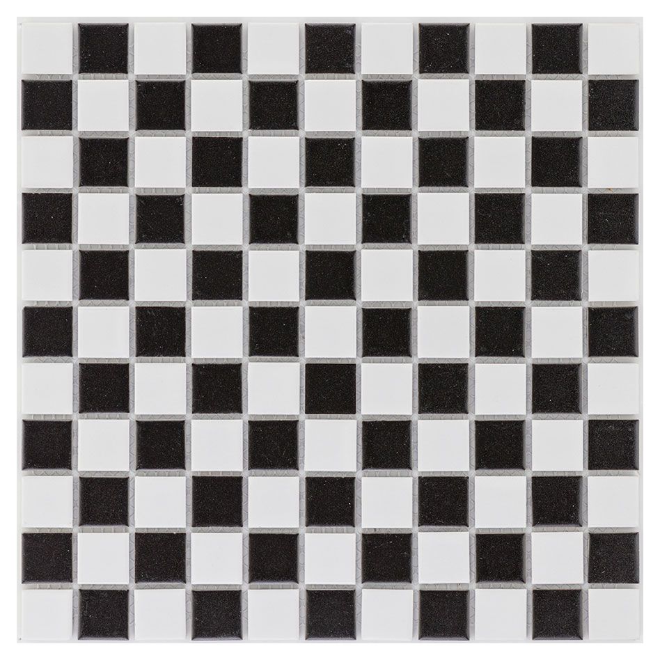 Wellker Keramikmosaik Schwarz Weiß 30,2x30,2 cm Mosaikfliesen 4 mm