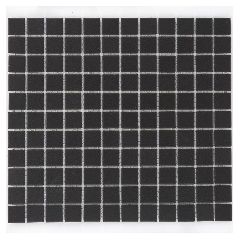 Wellker Keramikmosaik Feinsteinzeug Black matt Mosaikfliesen 5 mm