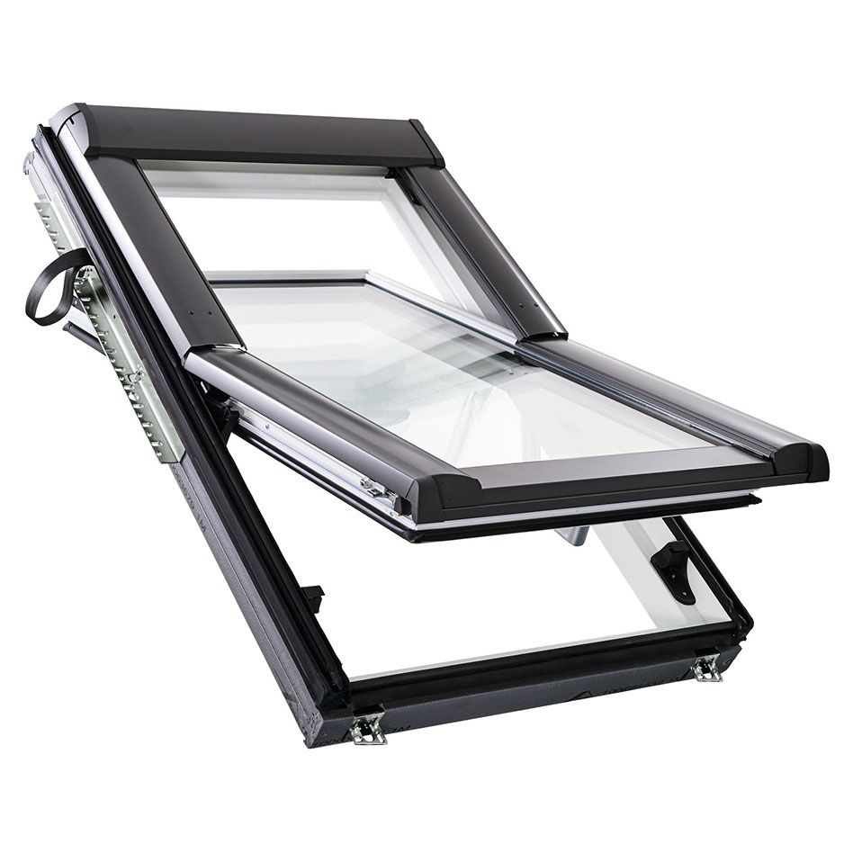 Roto Schwingfenster Konfigurator Designo R6 K200 Kunststoff Aluminium Dachfenster, Anti-Tau-Beschichtung, 3-fach Verglasung,74x78 cm (7/7),besser (Uw Image