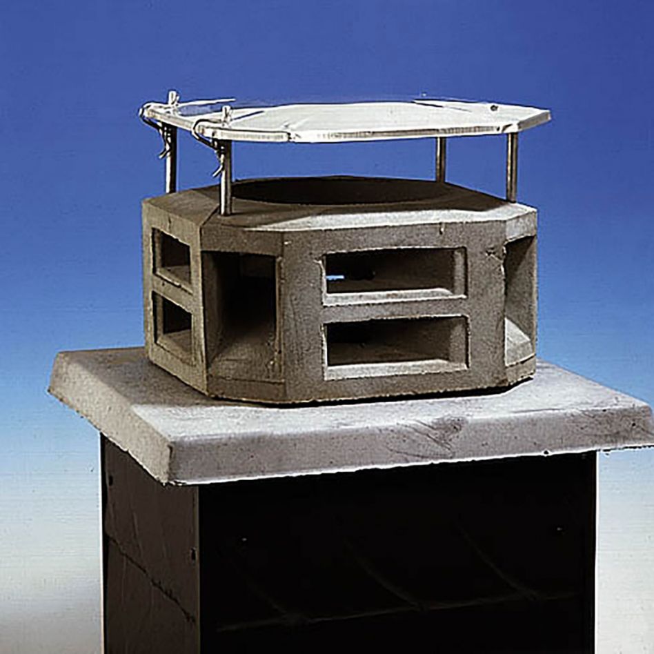 Schornsteinaufsatz Beton einzügig mit Edelstahlabdeckung, 20x20 cm (innen), 35x35 cm (außen) Image