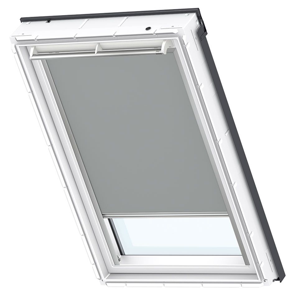 VELUX Verdunkelungsrollo Uni Grau 0705, MK06, Aluminiumschiene,GGU,Solar,VELUX