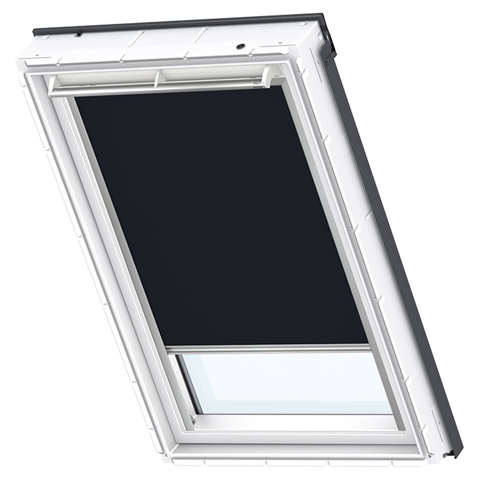 VELUX Verdunkelungsrollo Uni Dunkelblau 1100, MK06, Aluminiumschiene,GGU,Manuell,VELUX