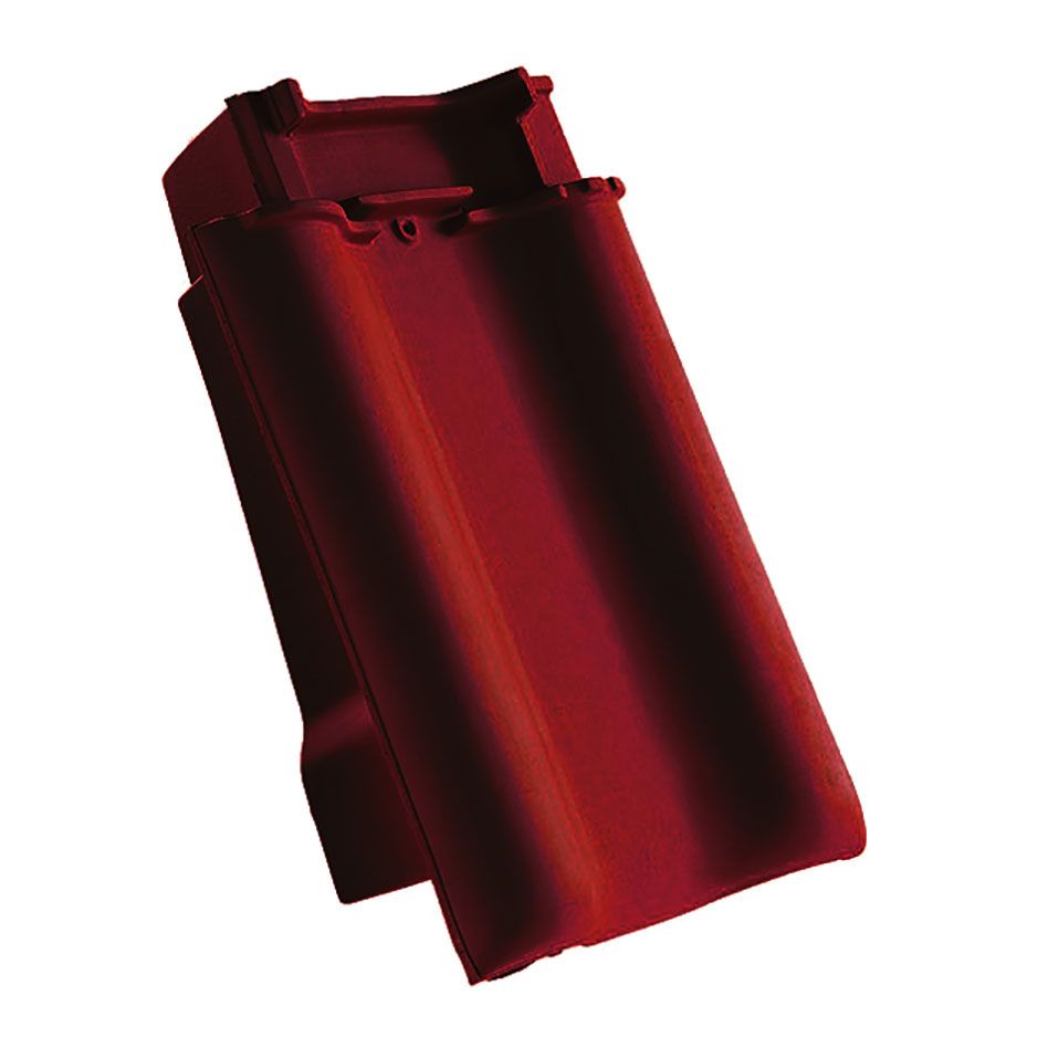 CREATON Ortgangziegel FUTURA weinrot Dachziegel, Links, FINESSE glasiert