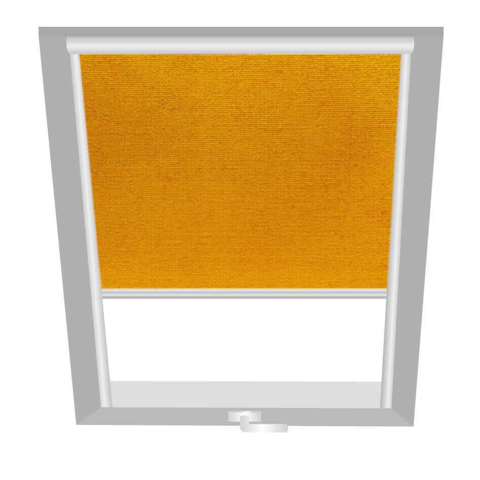 Wellker Verdunkelungsrollo Gelb 1050, 94x140 cm (PK08), GGL,Manuell,VELUX,weiße Schiene Image