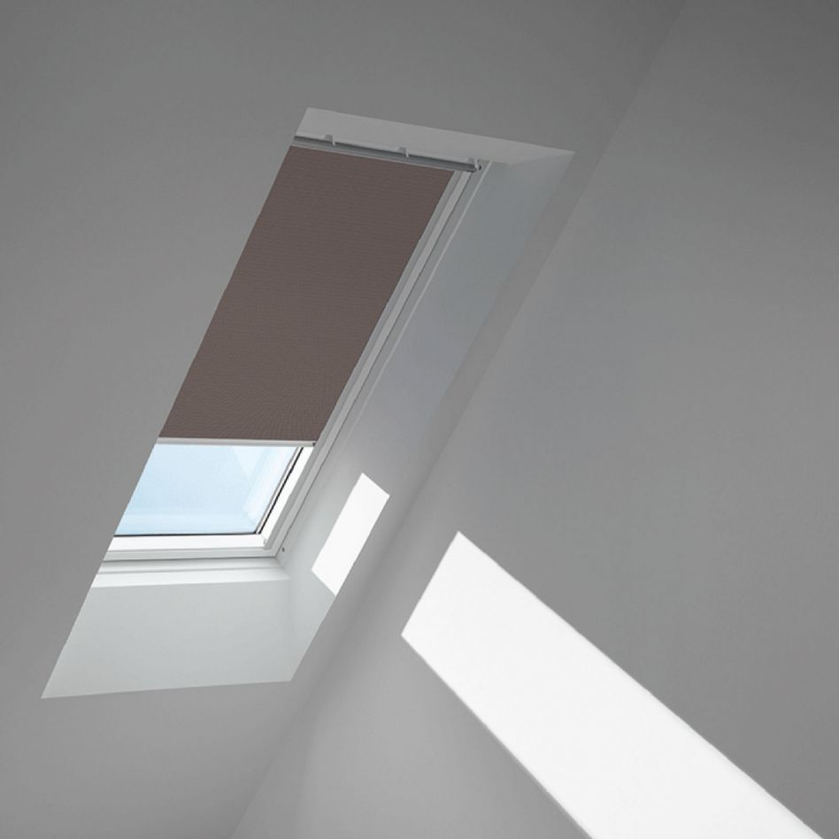 VELUX Verdunkelungsrollo Taupe 4577, MK06, GGU,Manuell,VELUX,weiße Schiene