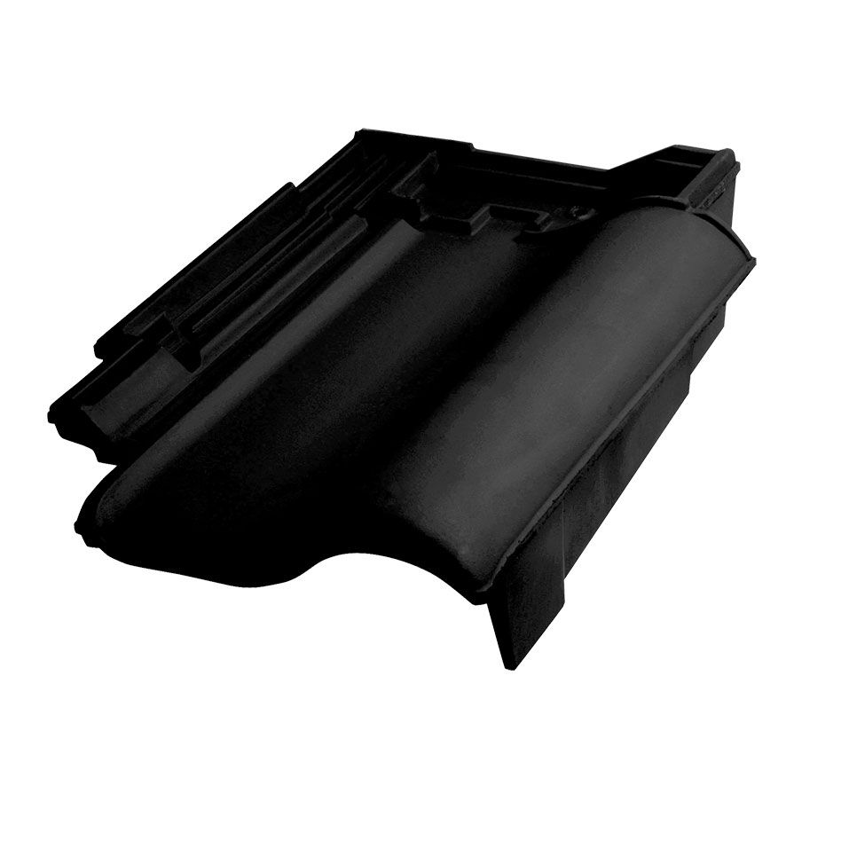 Erlus E58 SL Ortgangziegel rechts diamantschwarz edelengobiert Dachziegel günstig