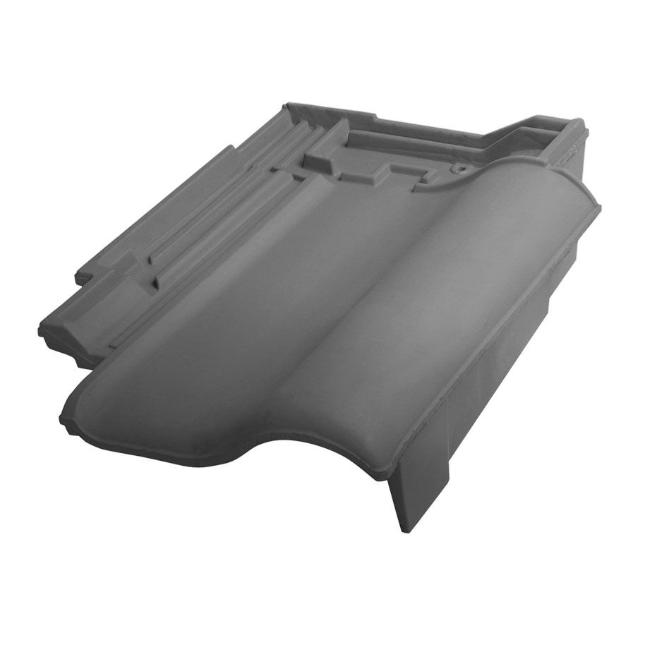 Erlus E58 SL Ortgangziegel rechts titansilver edelengobiert Dachziegel günstig