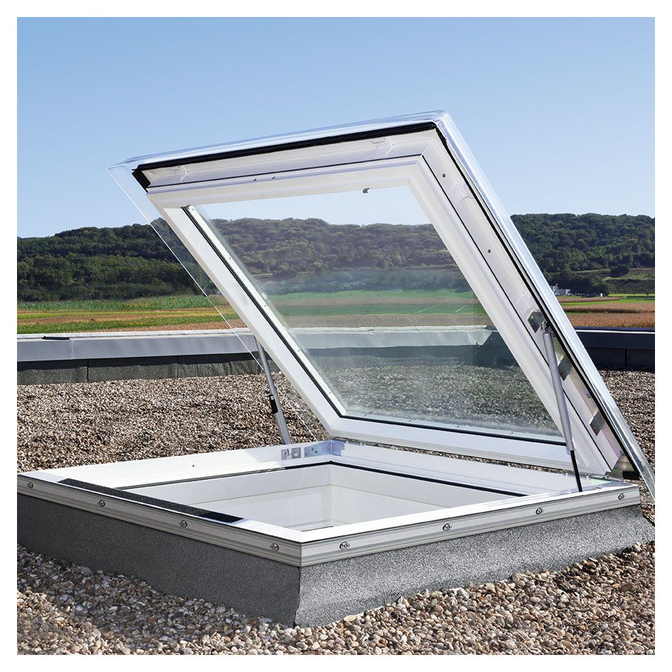 VELUX Flachdachfenster Basis-Element CXP 0473Q Kunststoff Manuell, 100x100 cm