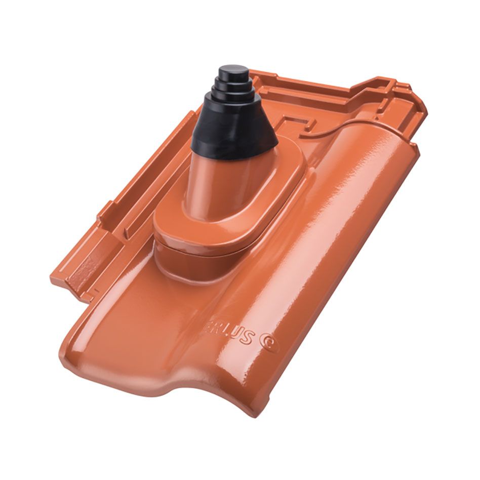 Erlus E58 SL Alu-Antennendurchgang rot/rot engobiert Dachziegel Dachdurchführung Antenne günstig