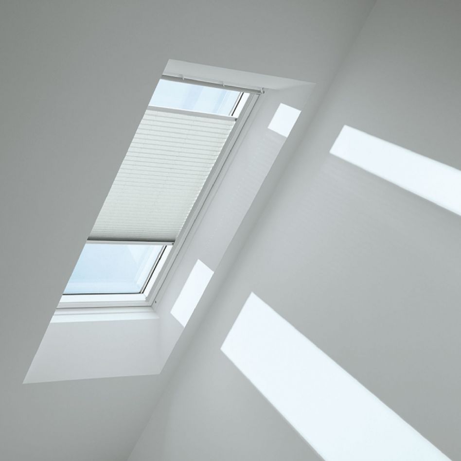 VELUX Plissee Himmelblau 1285, MK06, GGU,Solar,VELUX,weiße Schiene