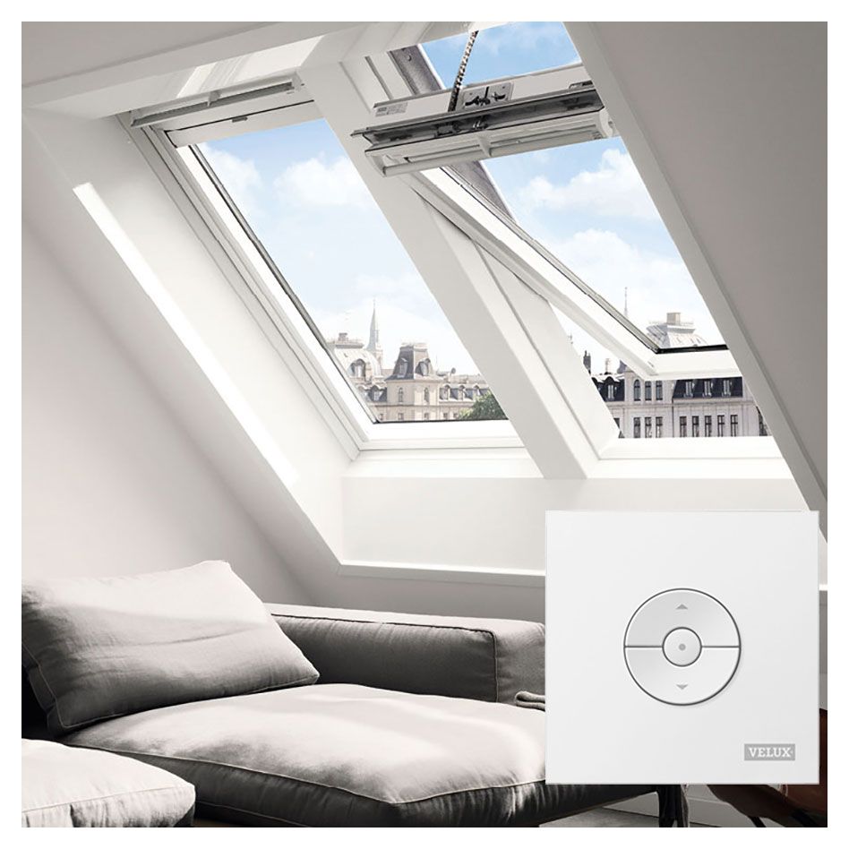 VELUX INTEGRA Dachfenster GGL 206621 Elektrofenster Holz/Kiefer weiß lackiert ENERGIE PLUS Fenster, 114x160 cm (SK10)