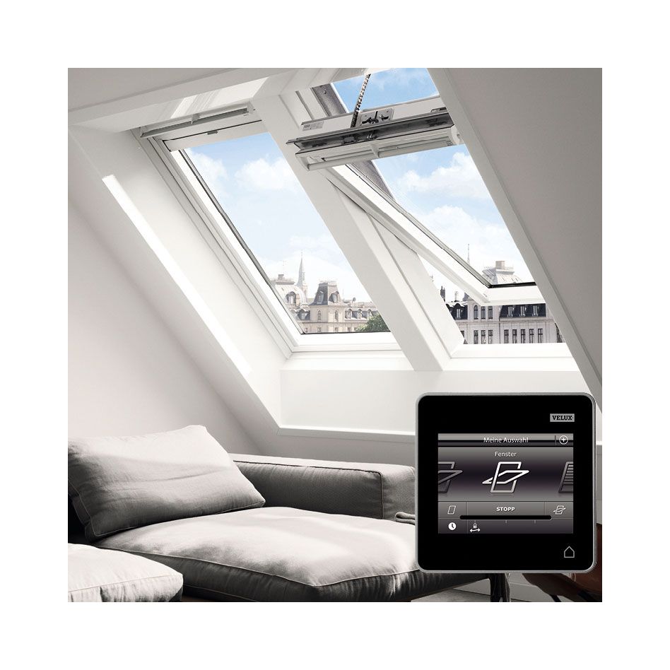 VELUX INTEGRA Dachfenster GGL 206221 Elektrofenster Holz/Kiefer weiß lackiert ENERGIE SCHALLSCHUTZ Fenster, 94x160 cm (PK10)