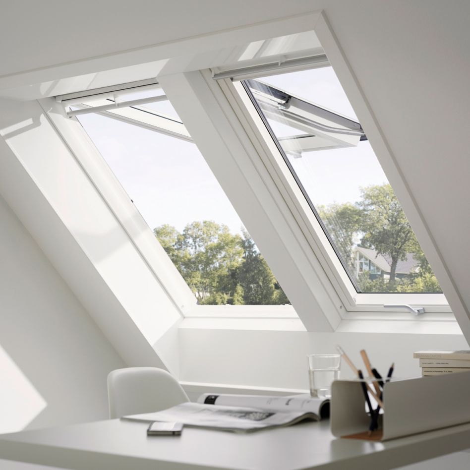 VELUX Dachfenster GPU 0084 Klapp-Schwingfenster Kunststoff ENERGIE Fenster, 78x98 cm (MK04)