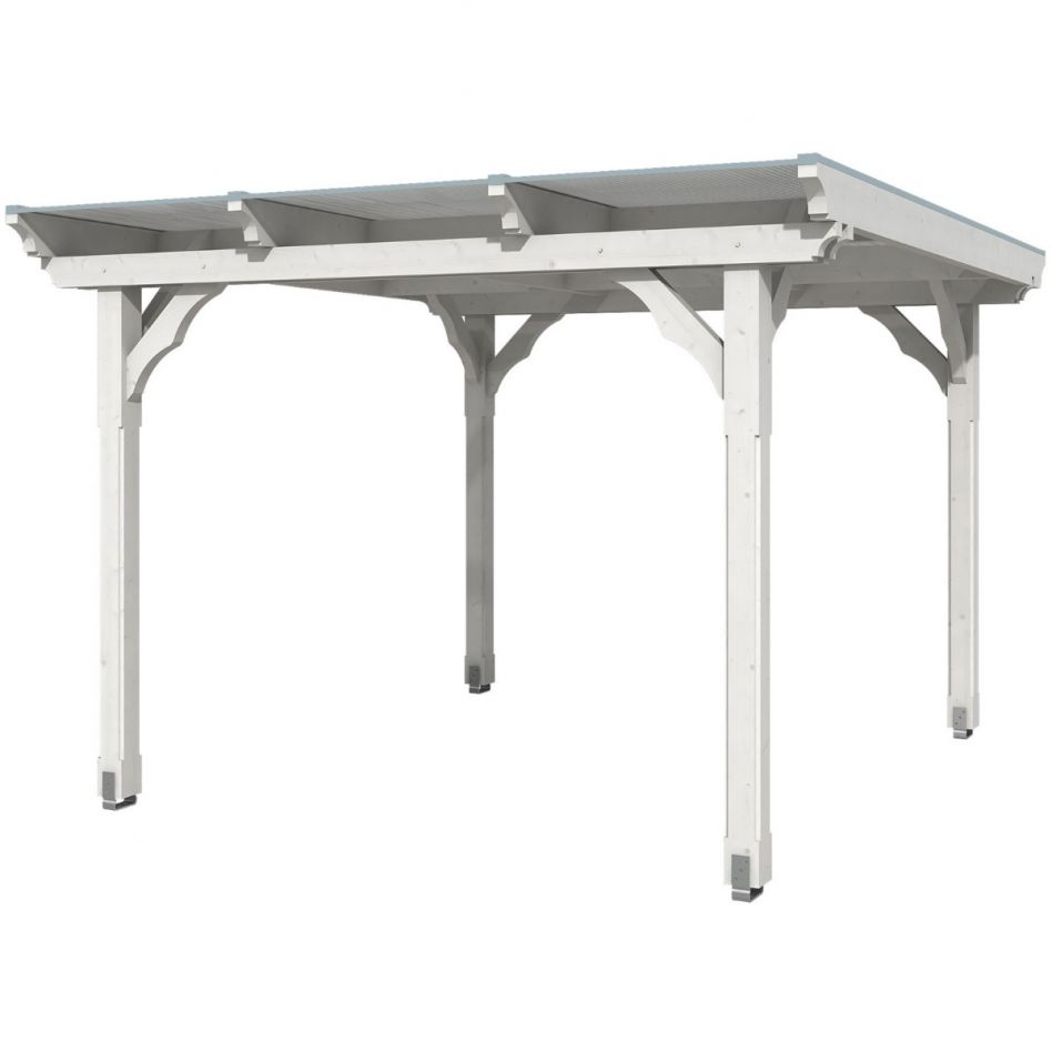 Skan Holz Pavillon Marseille Weiß Holzpavillon