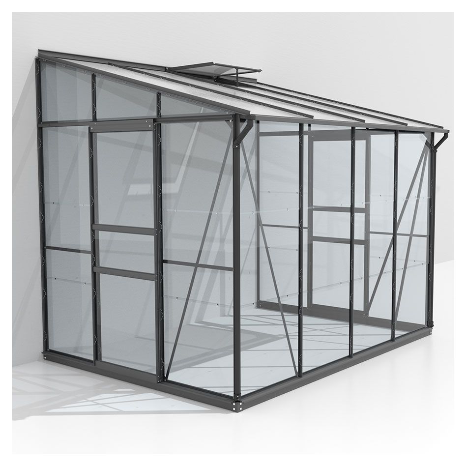 Vitavia Anlehngewächshaus Osiris Tomatenhaus Kombiverglasung Schwarz