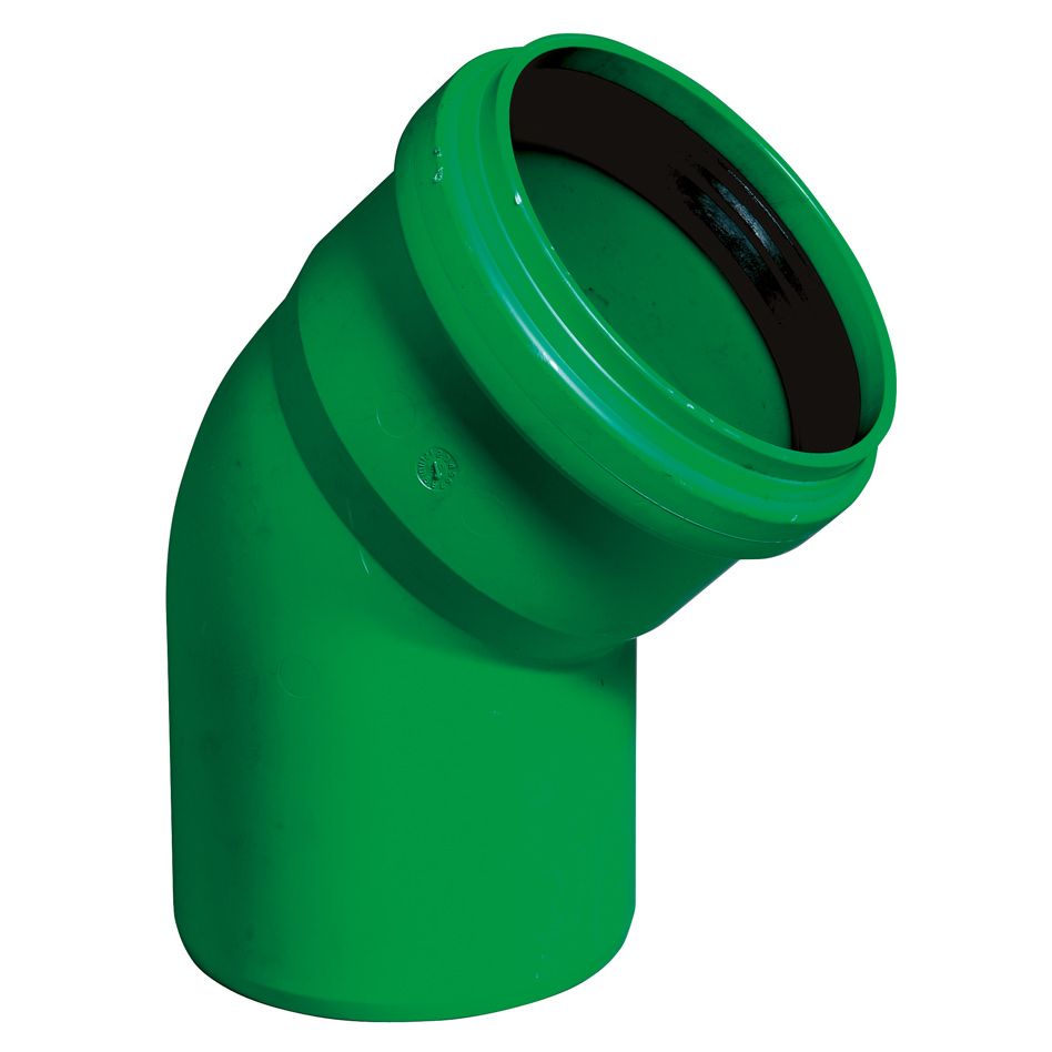 Wellker KG 2000 Bogen DN 160 Abwasserrohr, 45 Grad