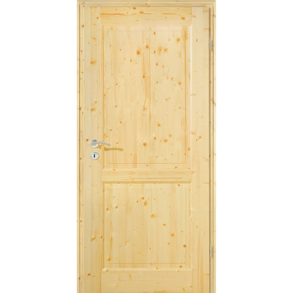 Kilsgaard Zimmertür mit Zarge Set Typ 02/02 Holz Kiefer unbehandelt, DIN Rechts, 270-289 mm,735x1985 mm