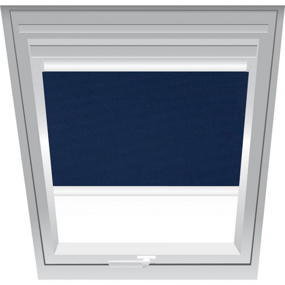 Roto Verdunklungsrollo Nachtblau 2-V22, 55x78 cm (5/7), Manuell,Q4,Roto,weiße Schiene