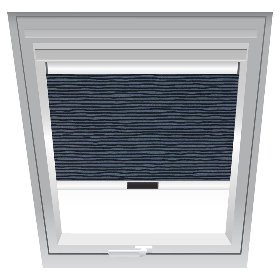 Roto Verdunklungsrollo Linien-Schwarz 3-V53, 74x160 cm (7/16), 647 Kunststoff,Elektro,Roto,weiße Schiene Image