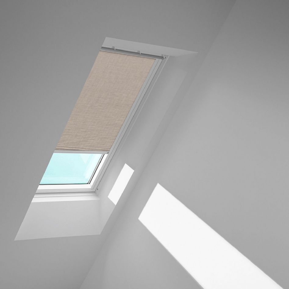 VELUX Rollo Helltaupe 4169, MK06, GGU,Manuell,VELUX,weiße Schiene