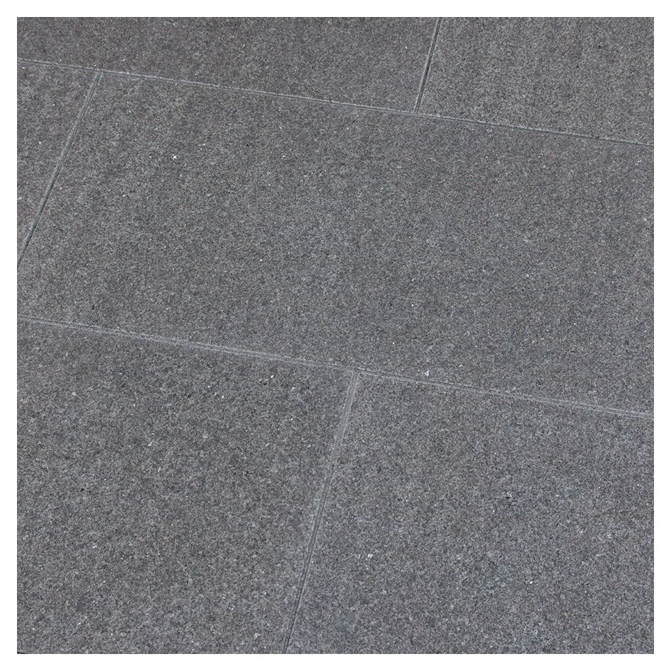 Seltra Natursteine Terrassenplatten IMPALA BLACK satiniert Gabbro anthrazit-schwarz, 80x40x3 cm