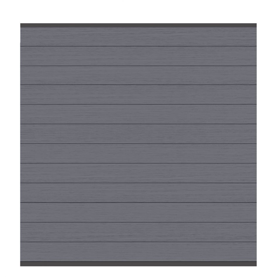 TraumGarten WPC-Sichtschutzzaun Rundum-Sorglos-Paket CLASSIC Anthrazit Sichtschutz Steckzaun Lamellenzaun, Aufdübeln, 5,50 m,Silber Image