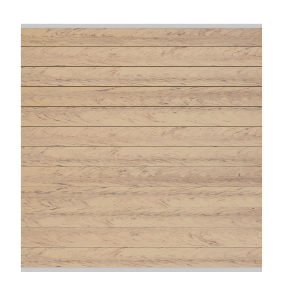 TraumGarten WPC-Sichtschutzzaun Rundum-Sorglos-Paket CLASSIC Sand/Silber Sichtschutz Steckzaun Lamellenzaun, Aufdübeln, 7,31 m Image