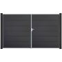 GroJa Doppeltor BasicLine PVC-Steckzaun Anthrazit 