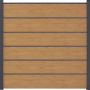 GroJa BasicLine Premium PVC-Steckzaun Sichtschutzzaun Asteiche Natur Sichtschutz Lamellenzaun